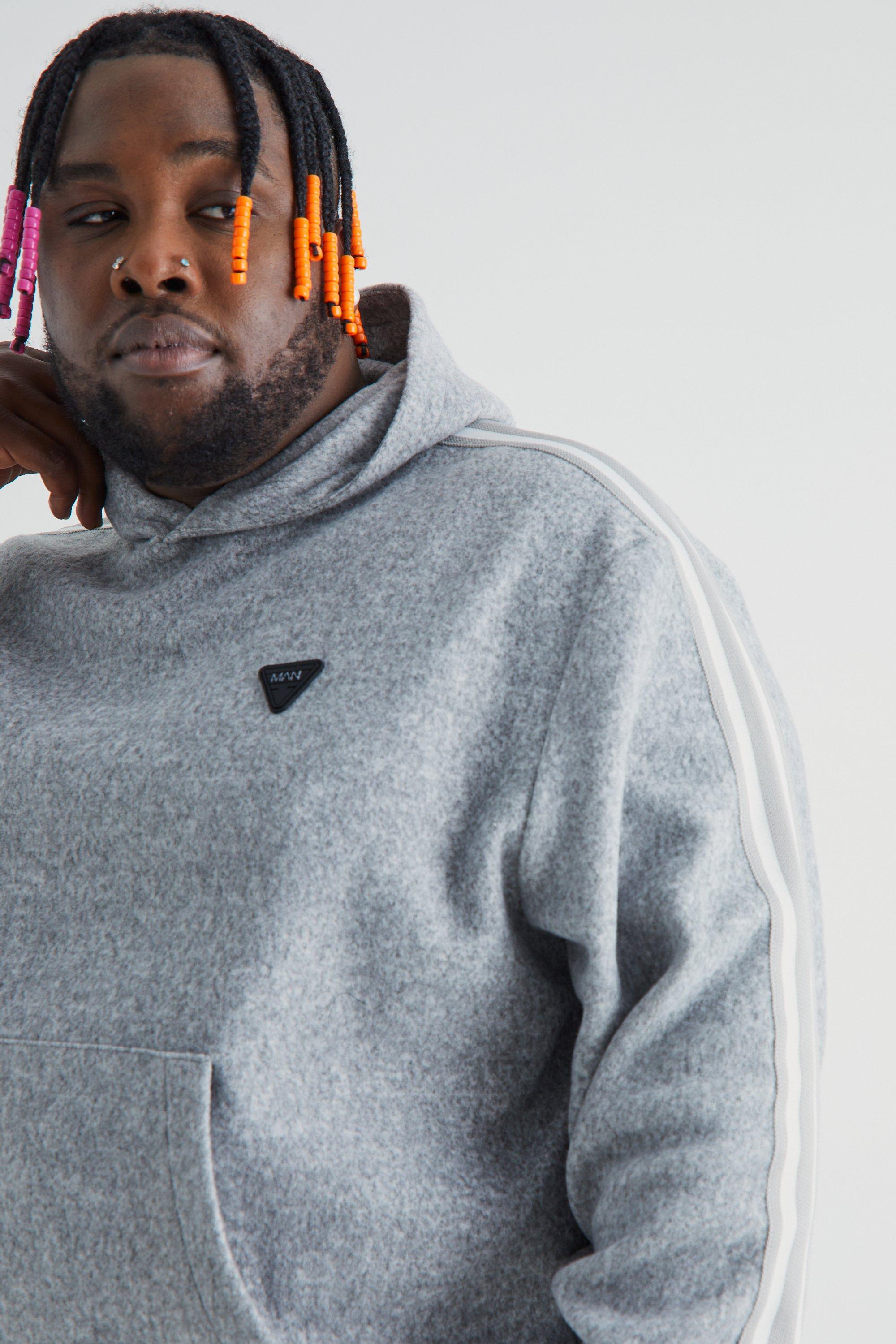 Plus Oversized Brushed Heavyweight Taped Hoodie